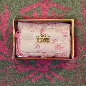 PINK x LoveShackFancy Quilted Floral Beaux Icons Makeup Bag Cosmetic Bag